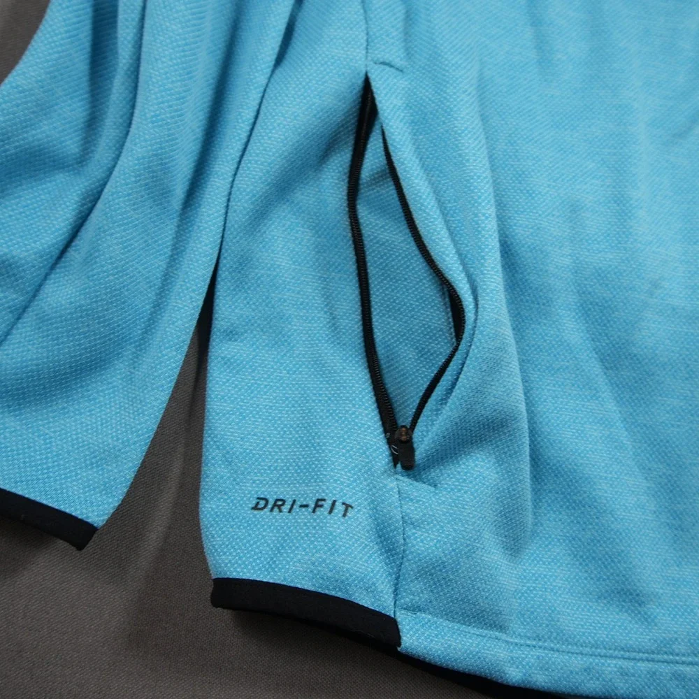 Nike Golf Dri-FIT 1/2 Zip Fleece Lined Pullover Men L 854349-466 Blue Black